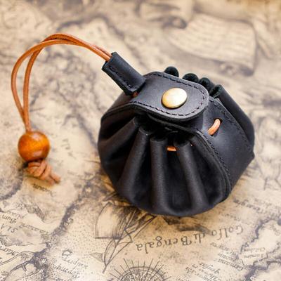 Li Shen Full-Grain Leather Drawstring Coin Purse