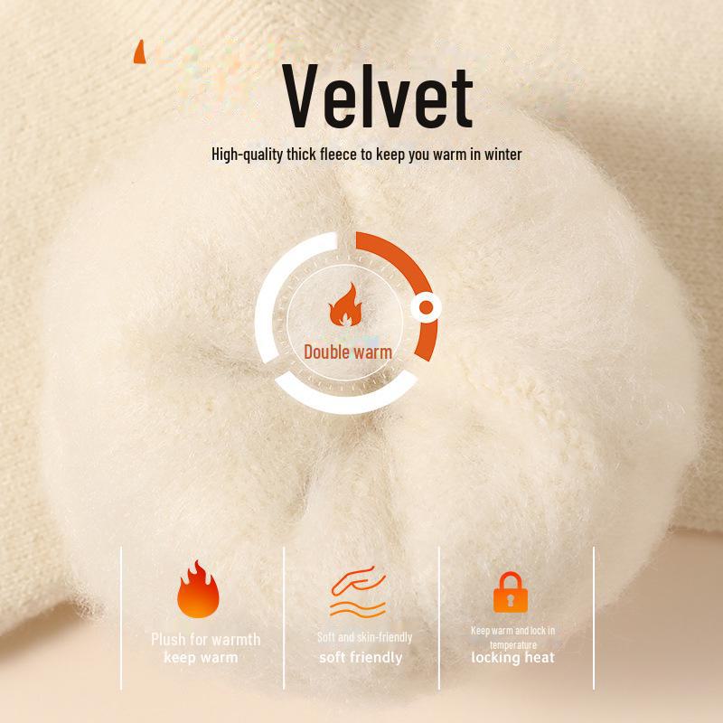"Women's Plush Winter Socks - Velvet, Thick, Warm Mid-Tube Home & Sleep Socks"