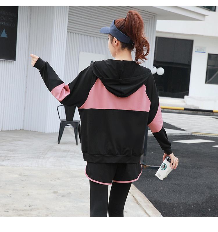 Women's Plus Size 5-Piece Yoga Set: Long Sleeve & Pants for Autumn/Winter Outdoor Gym Running