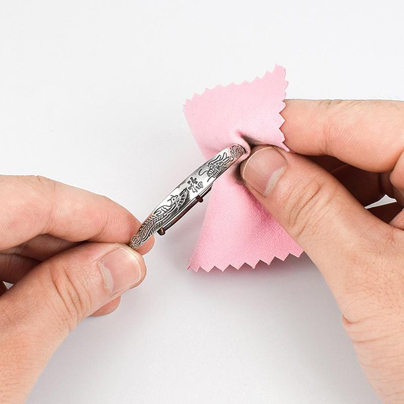 50Pcs Sterling Silver Polishing Cloth Silver Color Cleaning Cloths With Individually Package Soft Clean For Jewelry Tool