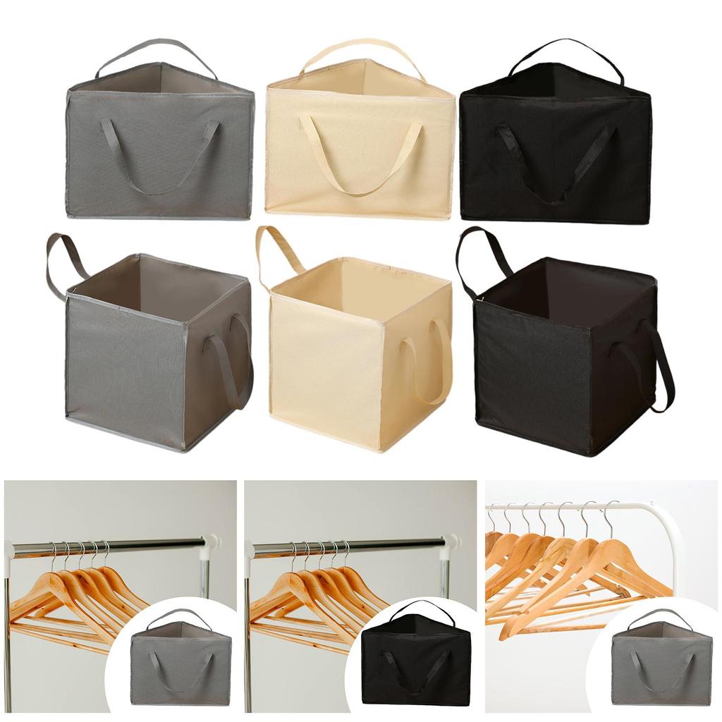 Hanger Organizer, Storage Box with Lid, Waterproof Clothes Organizer Bag And Container Handles,