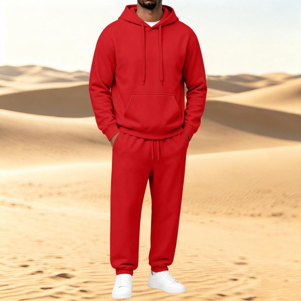 Heren Pullover Hoodie en Sweatshirt 2-delige Atletische Set voor Training en Vrijetijdskleding