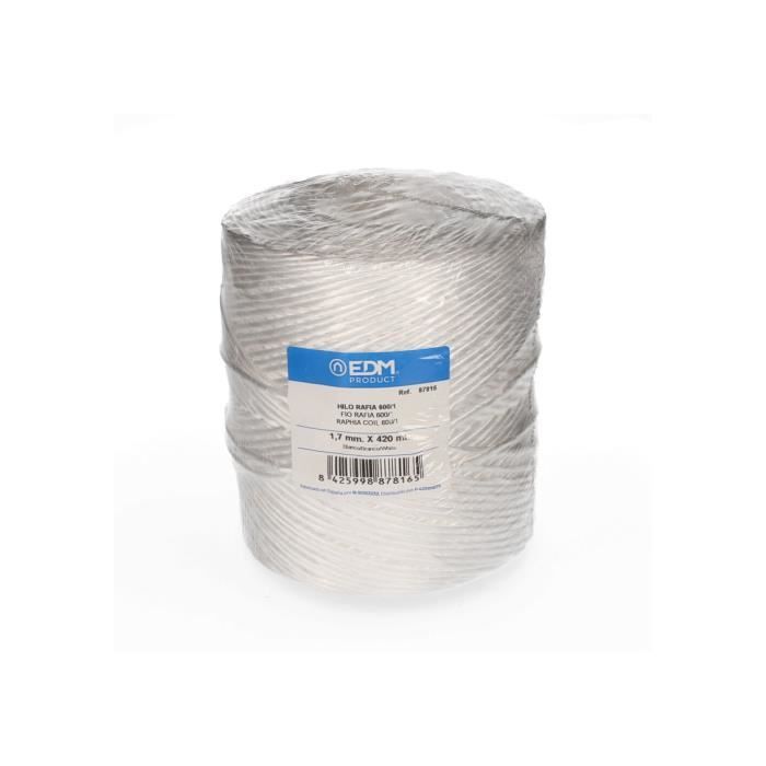 Bobine De Raphia 600/1 - 750 Gm/420mts - Blanc Edm