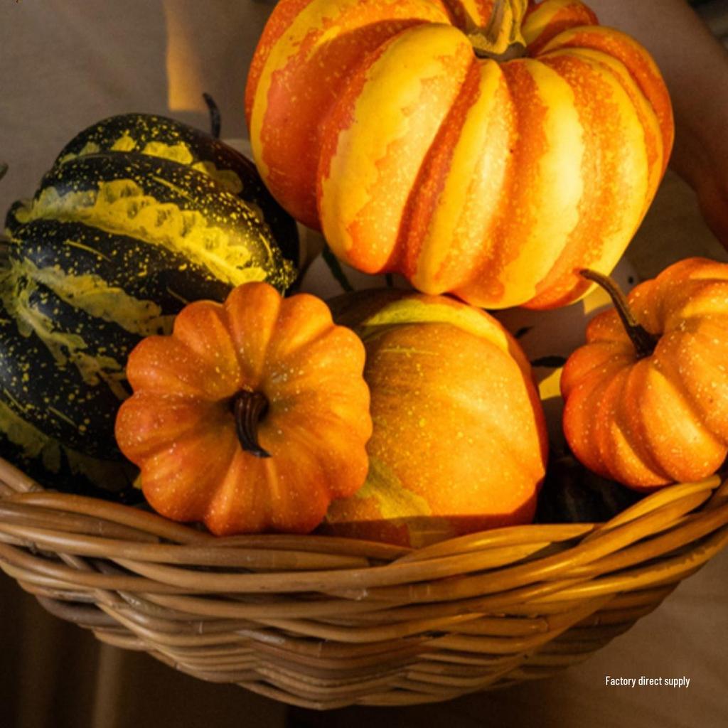 Artificial Pumpkin Ornaments: Farmhouse Harvest Festival Decor for Home & Supermarket