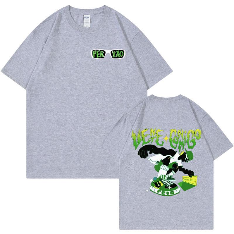 Limited edition rapper Feid Ferxxo mens pattern Tshirt Y2K highquality oversized comfortable breathable top