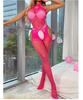 Cross-Border Sexy Criss-Cross Halter Open Crotch Fishnet Bodystocking with Stockings
