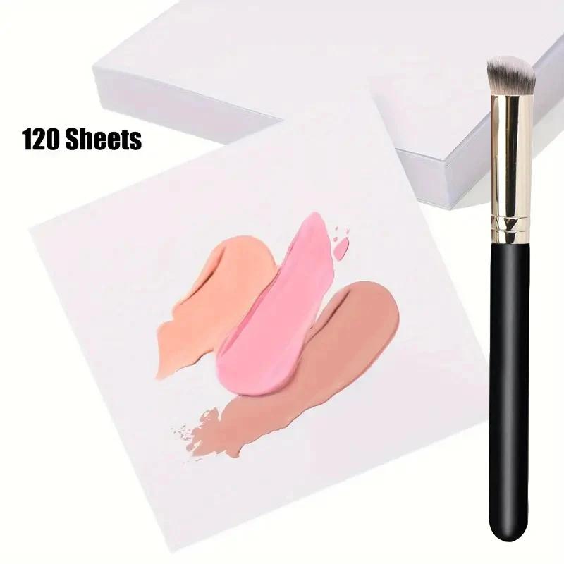 

120 шт. Одноразовая бумага для смешивания тональной основы с набором кистей для консилера Косметическая палетка для макияжа Палетка для смешивания тональной основы