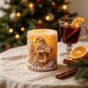 Embossing Santa Candle Casting Mould Holiday Cylinder Candle Making Mould for Making Candle Christmas Decoration