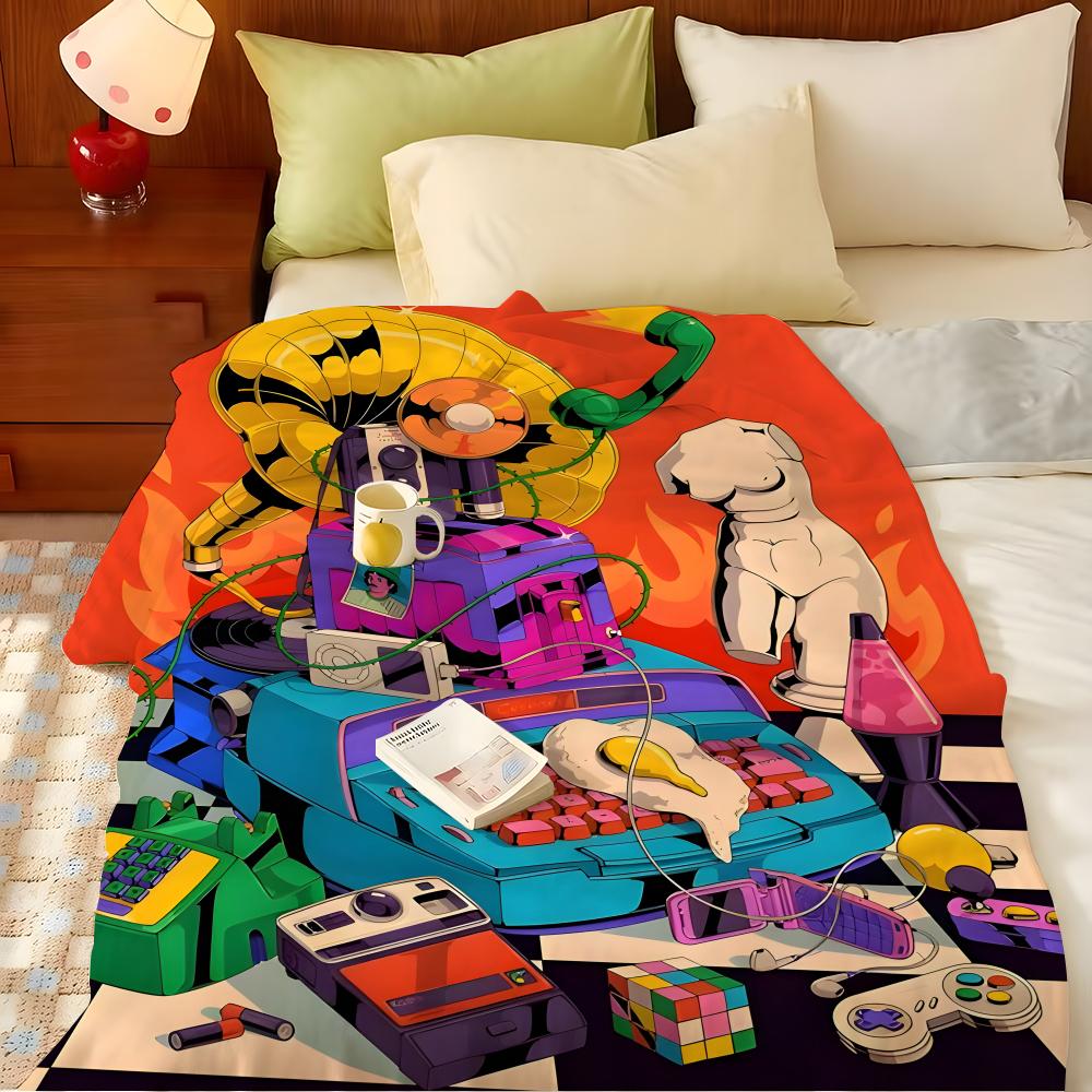 Artist M-Muhammed S-Sajid Throw Flannel Throw Blanket, Lightweight Cozy, Durable Washable cute Cool