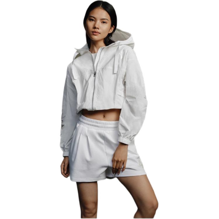 Calvin Klein Solid Color Cool Feel Elastic Waist Pleated Printed Casual Shorts Women shorts Moonlight-White J223328-YAF