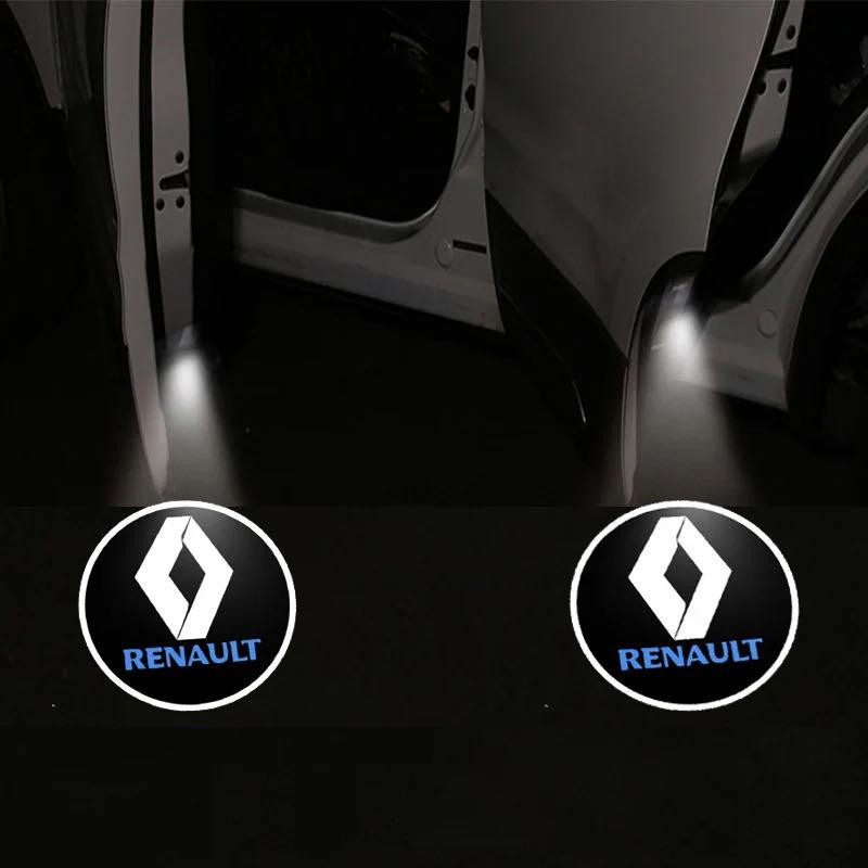 2026 Hot For Renault Interior Stickers Car Door LED HD Welcome Courtesy Shadow Projector Lamp Logo Light For Renault DUSTER Mega