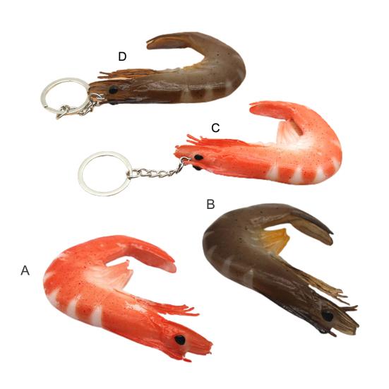 Simulation Prawn Exquisite Detail Keychain Pendant DIY Decoration High Simulation Food Play Model for Kitchen Scene