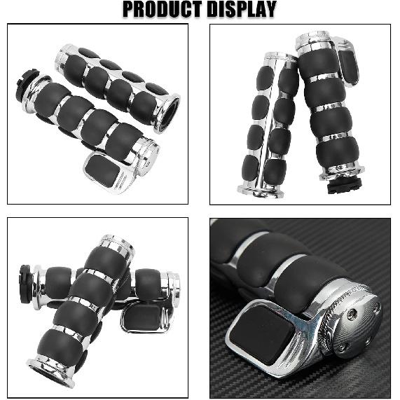 DREAMIZER Universal Motorcycle Hand Grips With Black Non-Slip Rubber For Harley Honda Yamaha Suzuki Kawasaki