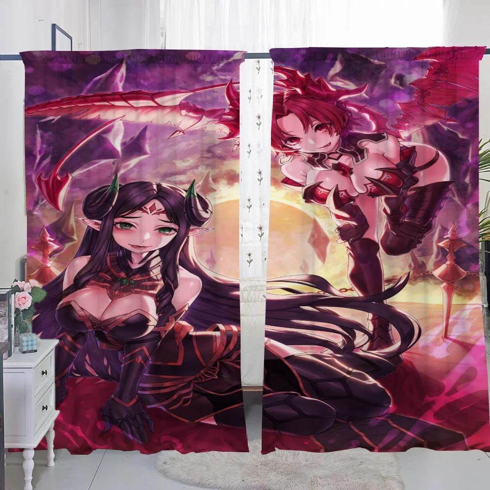 Home Interior Kitchen Curtains for Living Room 2 Pieces Blackout Curtains Door Curtain Kings Raid Partition Bedroom Decoration