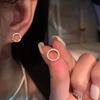 Delicate Small Circle Stud Earrings for Women Gold Color Crystal Minimalist Korean Party Summer Fashion Zircon Accessories