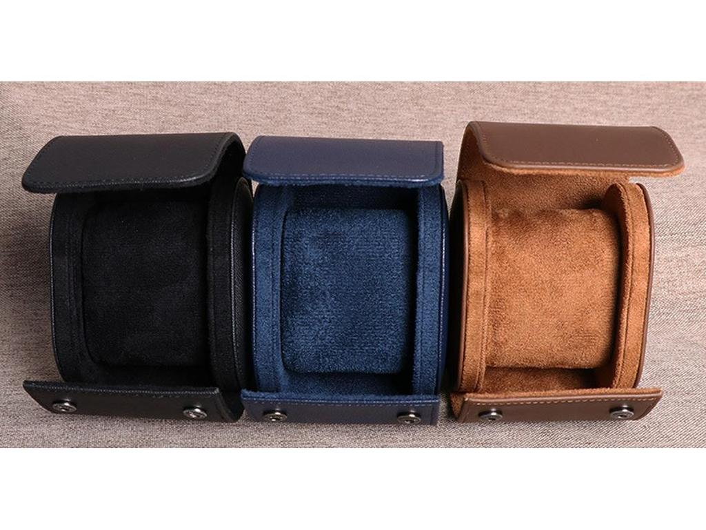 Stock Disponible Bolsa de Viaje Impermeable para Relojes de Cuero – Antiarañazos, Resistente al Desgaste, Almacenamiento Portátil para Relojes Mecánicos