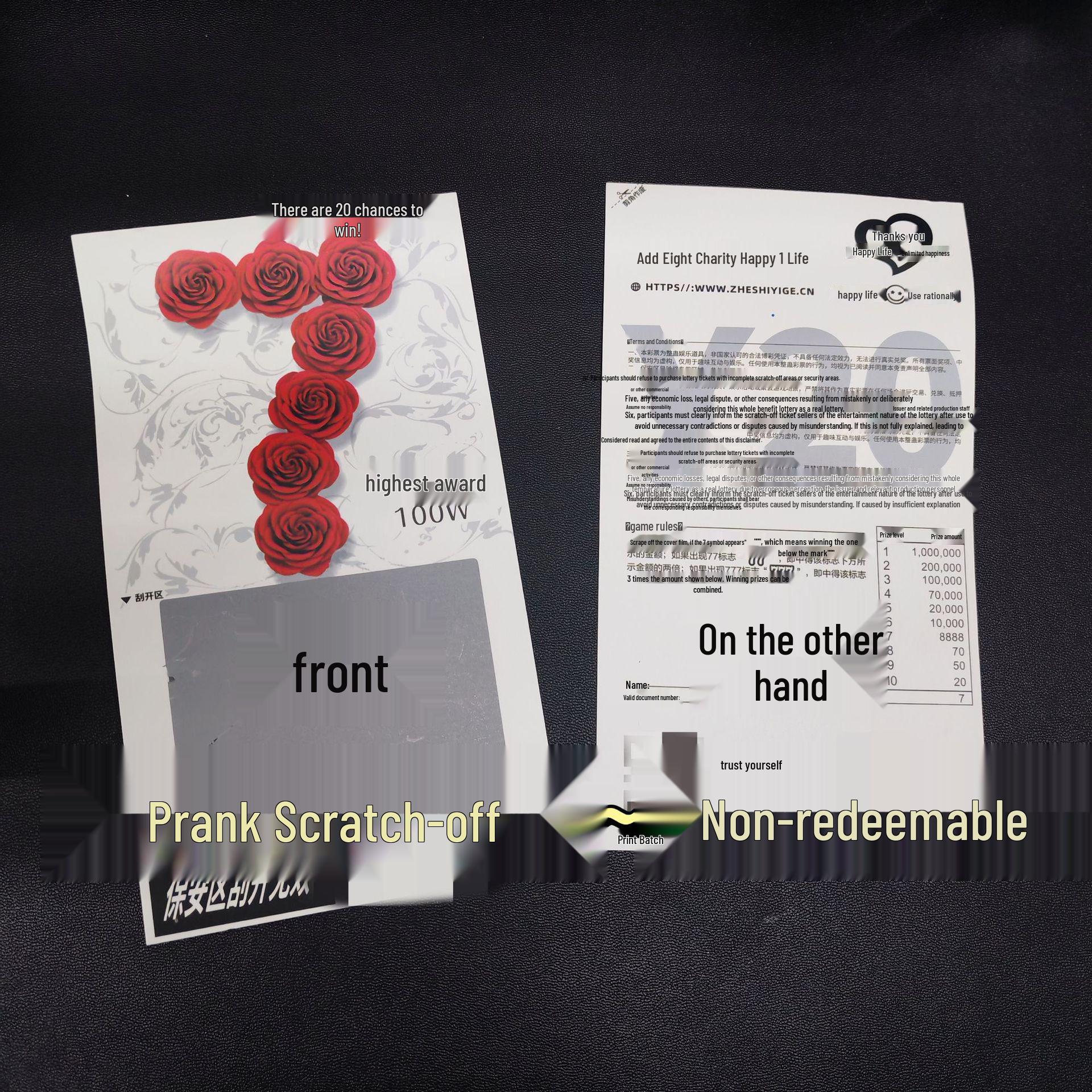 

100w Prank Scratch Card: Fun Party Props & Practical Joke Toy for Friends