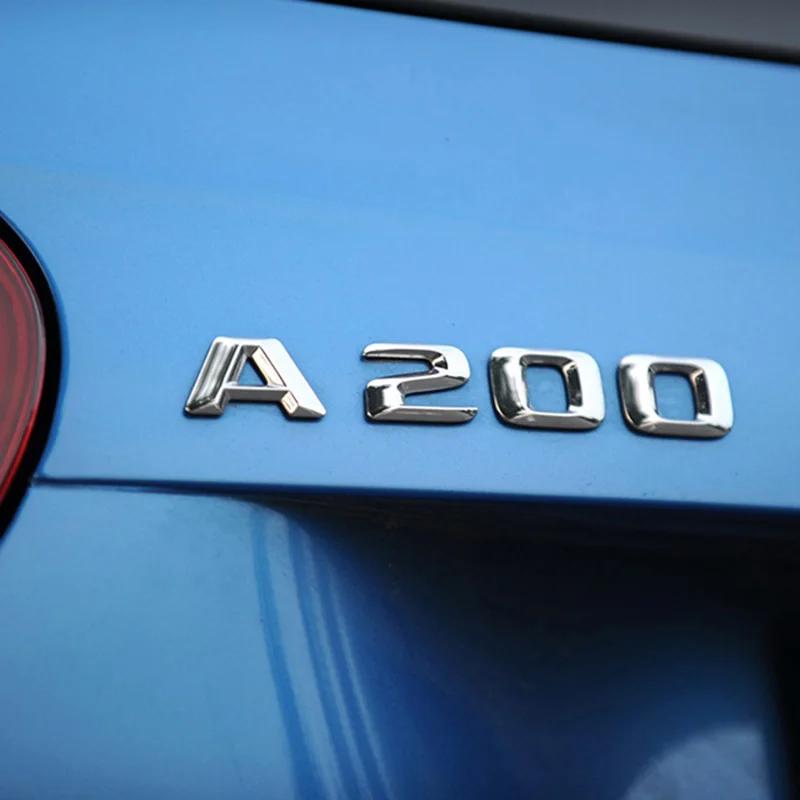 ABS 3D chrome lettering for car, rear trunk emblem,  stickers for Mercedes Benz A180, A200, A260, W176, W177