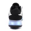 29-40 Kid's Lights Sports Shoes Rubbing Shoes Solid Magic Patch Can Charging Double-row Four-wheel Luminous Children Shoes