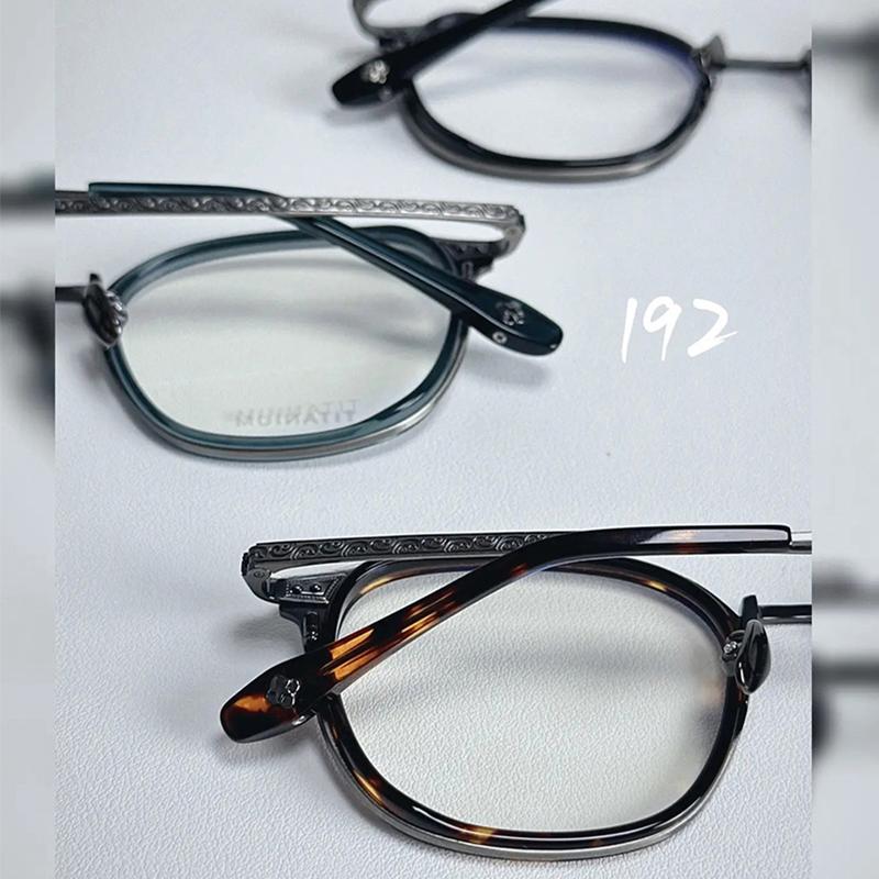 2025 New Reproduction Japanese Style Retro Pure Titanium Glasses IP Electroplating Brushed Metal Texture Acetate Ring Men Frame