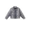 SMFKR Leopard Camouflage Cross Statue Denim Jacket - Washed Cotton Loose Fit Outerwear