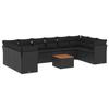 VidaXL Salon de jardin 11 pcs avec coussins noir résine tressée 3223829