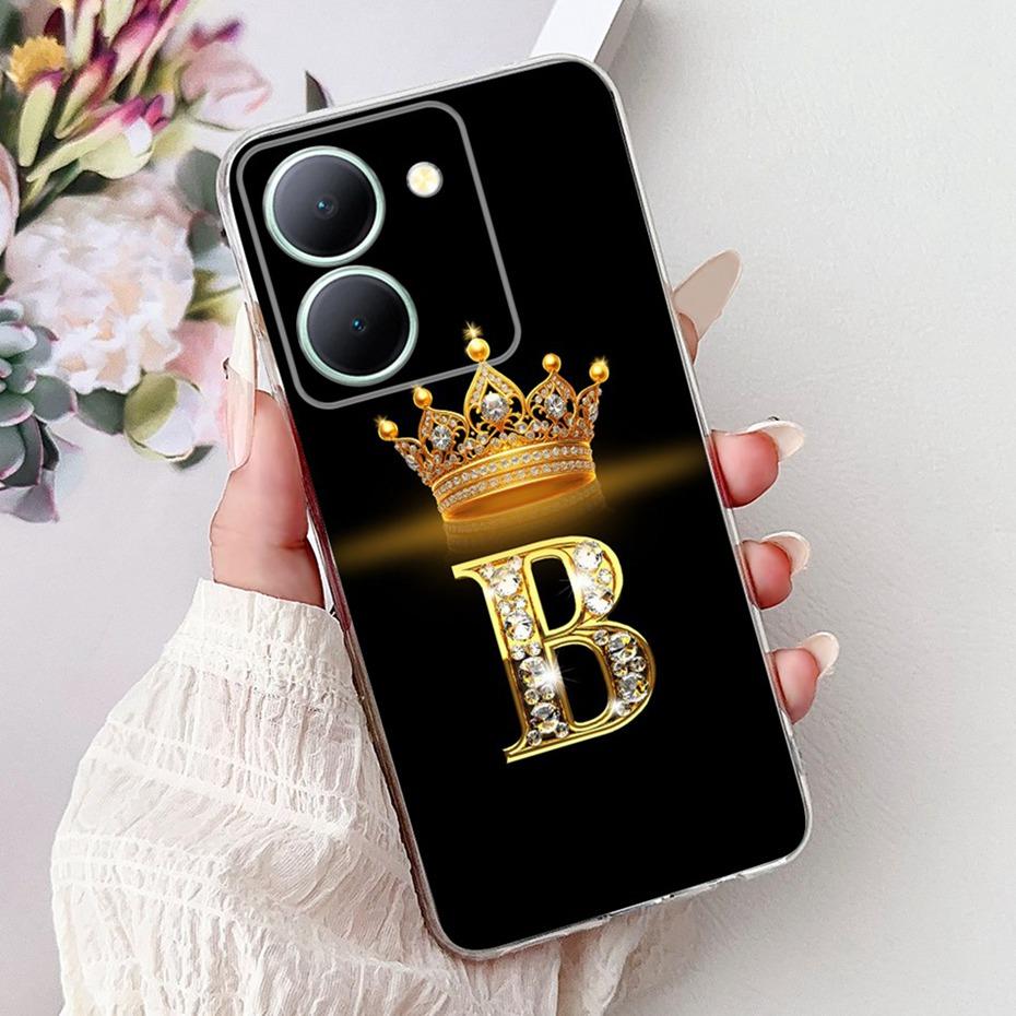Fashion Letter Phone Case For Vivo Y36 5G (V2248) / Y27 5G (V2302) Clear TPU Slim Cover For Vivo Y36 Y27 5G Soft Silicone Cases