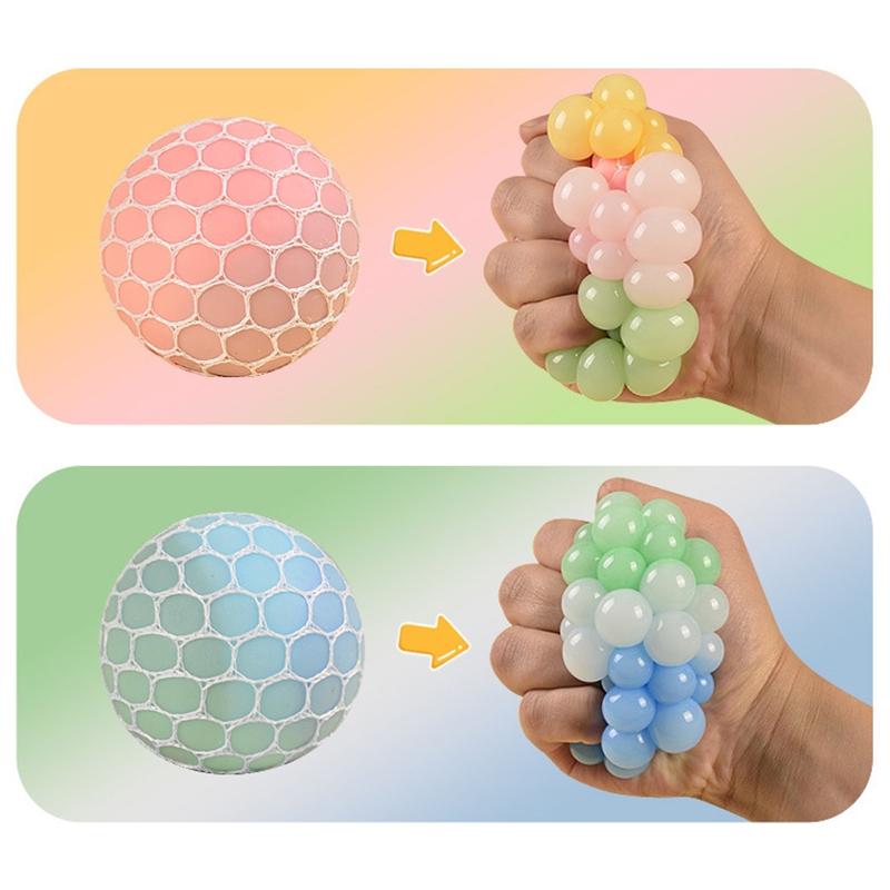 Regenbogen-Perlen-Stressball - Squishy Fidget Spielzeug für Kinder & Erwachsene, Sensorische Angstlinderung Anti-Druck Knetball für das Büro