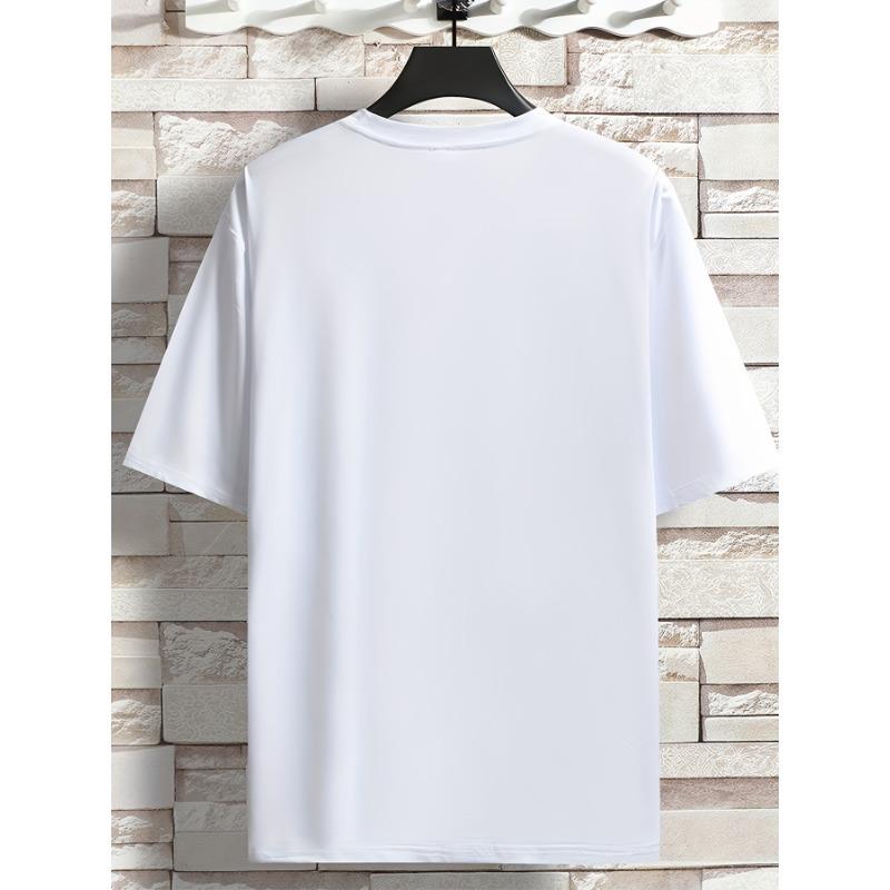 European Size Summer Trend Imaginative Alien And UFO Print Short Sleeve Round Neck T-shirt For Sports, Leisurewear For Big And Tall Guys