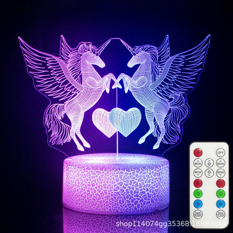 

Cross-Border 3D Touch Night Light: Dual-Color, Remote-Control Atmosphere Lamp Single Acrylic Panel (No Base)