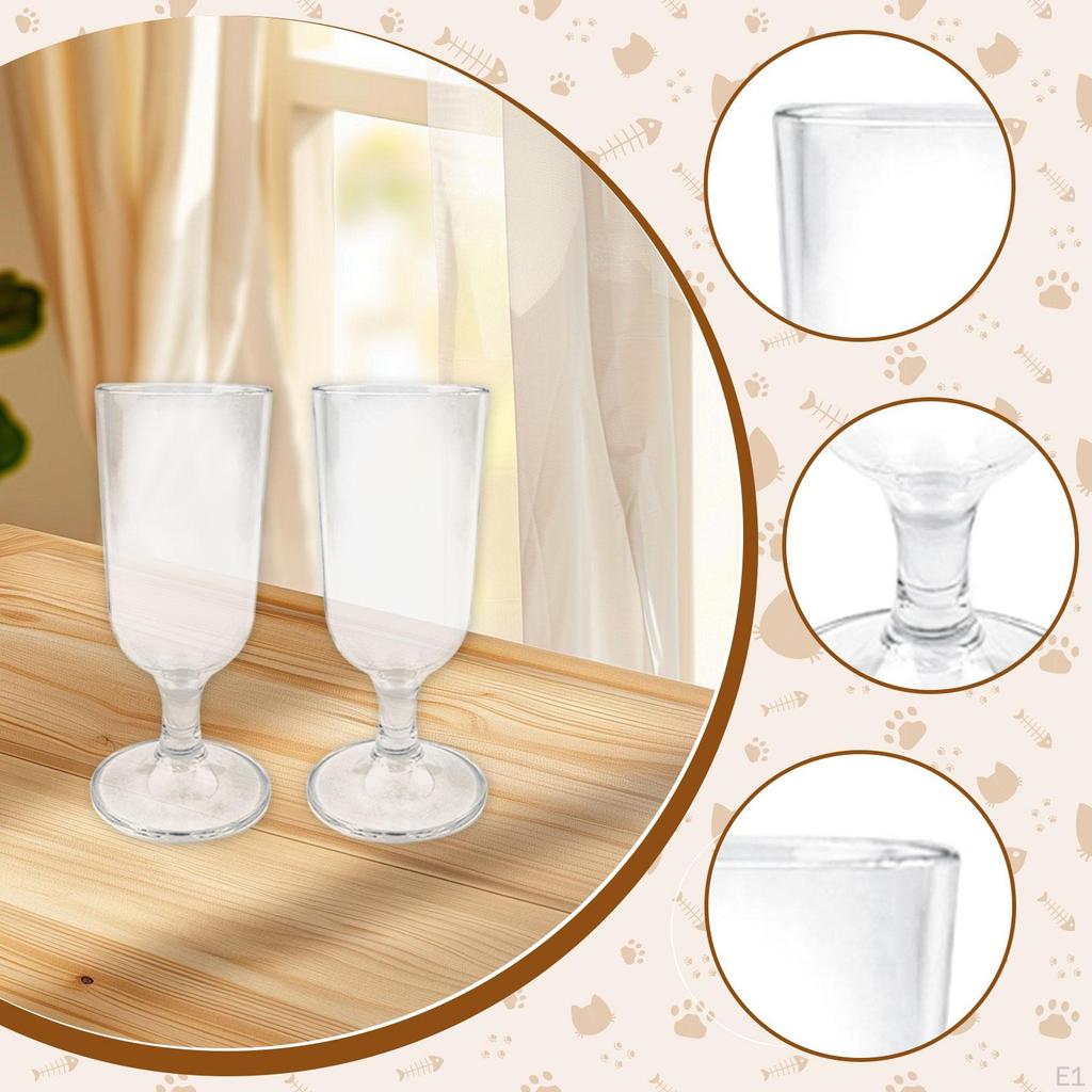 Acrylic Glasses Short Stemmed Elegant 350ml Juice Cup Drinking Glass for Wedding Bar Party