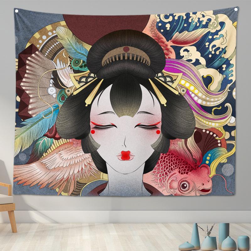 Home Decoration Japanese Ukiyo-e Tapestry Kanagawa Surf Hanging Cloth Wine Shop Japanese Tapestry Hanging Painting