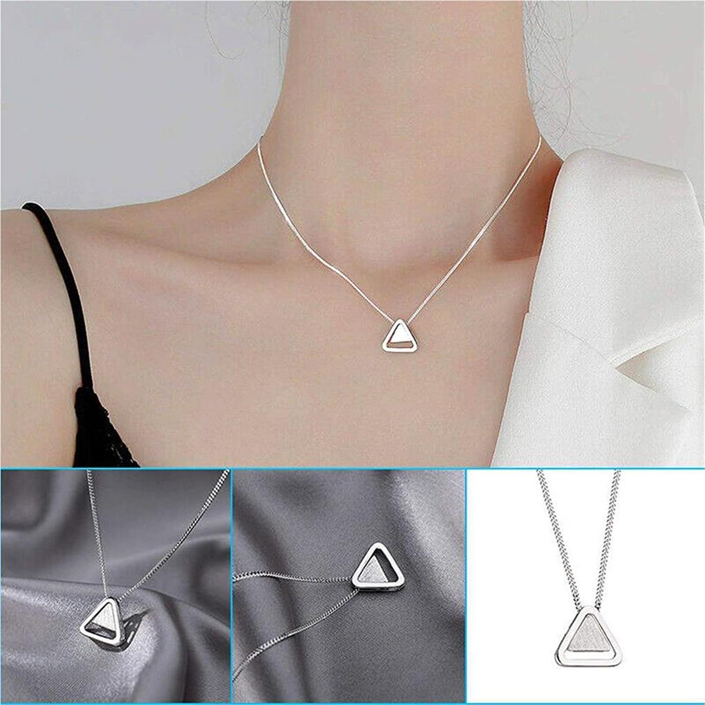 Simple Design Collarbone Necklace Girls Banquet Wedding Ceremony Triangular Pendant Neck Decor Jewellery Birthday Gift