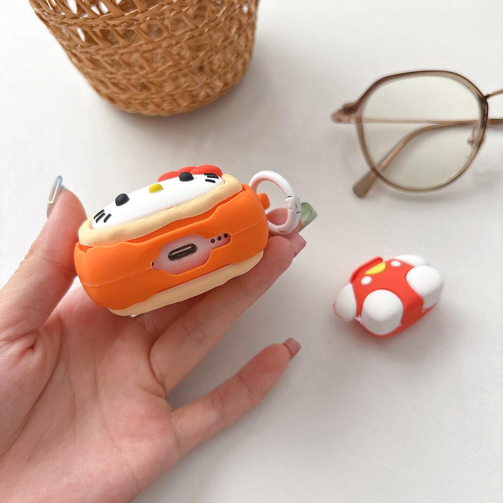 Cute toast kt cat AirPods pro apple bluetooth headset case 1/1/1 generation cartoon protective case for women