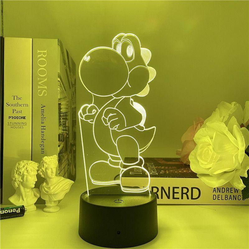Super Mario Usb Night Light With Color Changing Led For Gaming Room Decor