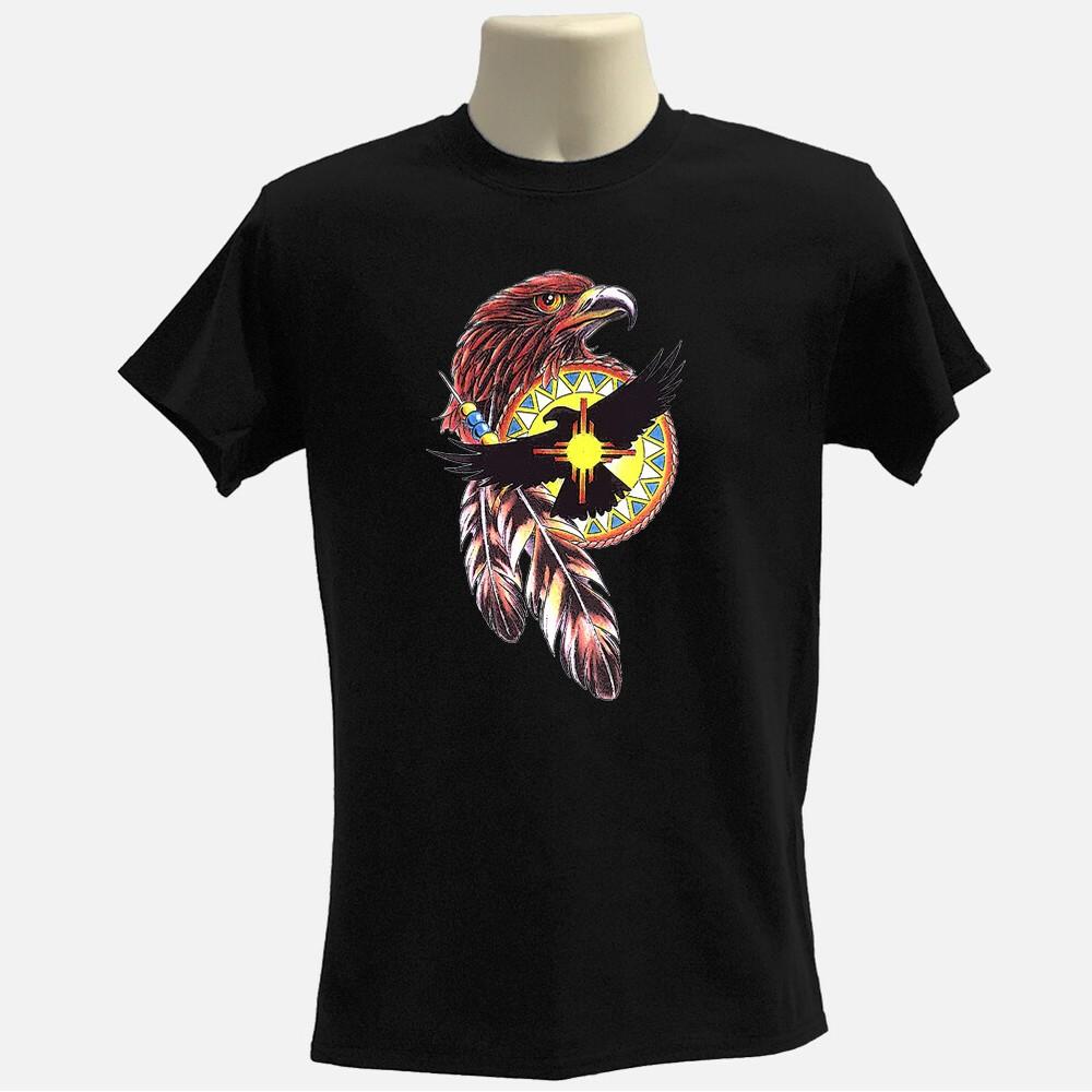 Eagle Indian tshirt Native American eagle 100% organic cotton Tee Unisex T-Shirt L
