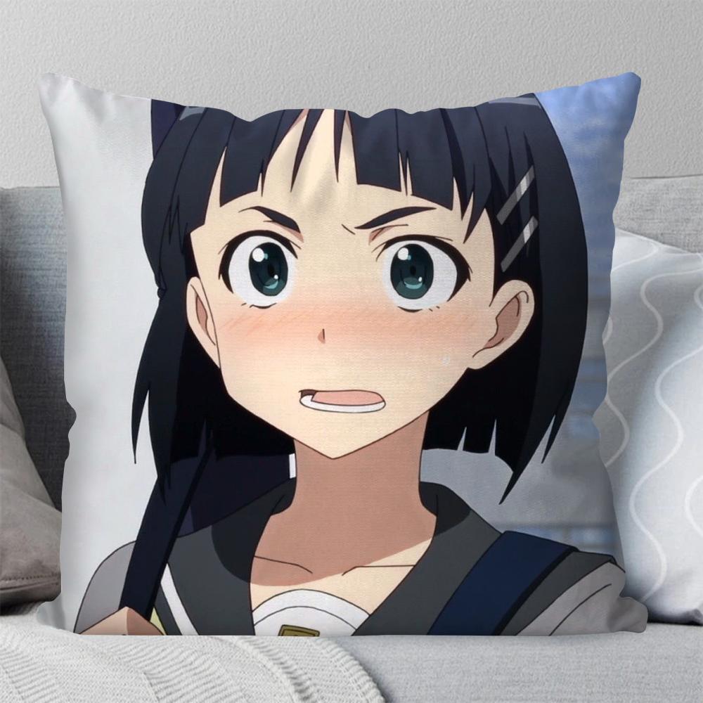 Kirigaya Suguha Animation S-Word A-Art O-Online Kissenbezug Quadratisches Kissen Schlafzimmer Sofa Freizeit Wohnzimmer Heimdekoration 40X40