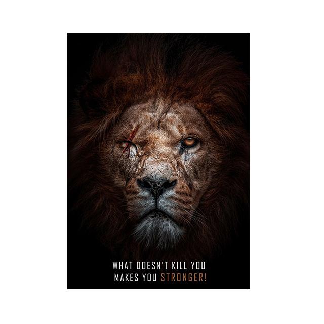 Lion and Tiger Motivational Text Posters Wall Art Canvas Prints Modern Animals Paintings Living Room Home Office Decor Pictures