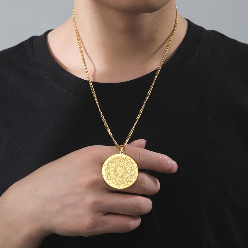  Buddhist Lotus Flower Om Symbol Pendant Necklace Mandala Hindu Yoga Inspirational Meditation Necklaces Religious Jewelry