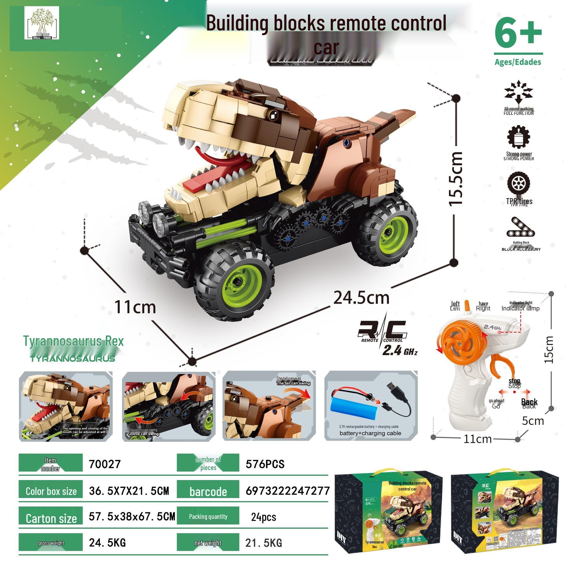 

Children s RC Dinosaur Building Blocks Toy - Educational Tyrannosaurus Rex Model