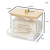 Transparent Cotton Swab Bamboo Cover Storage Box, Portable Long Combination Makeup Cotton Storage Box