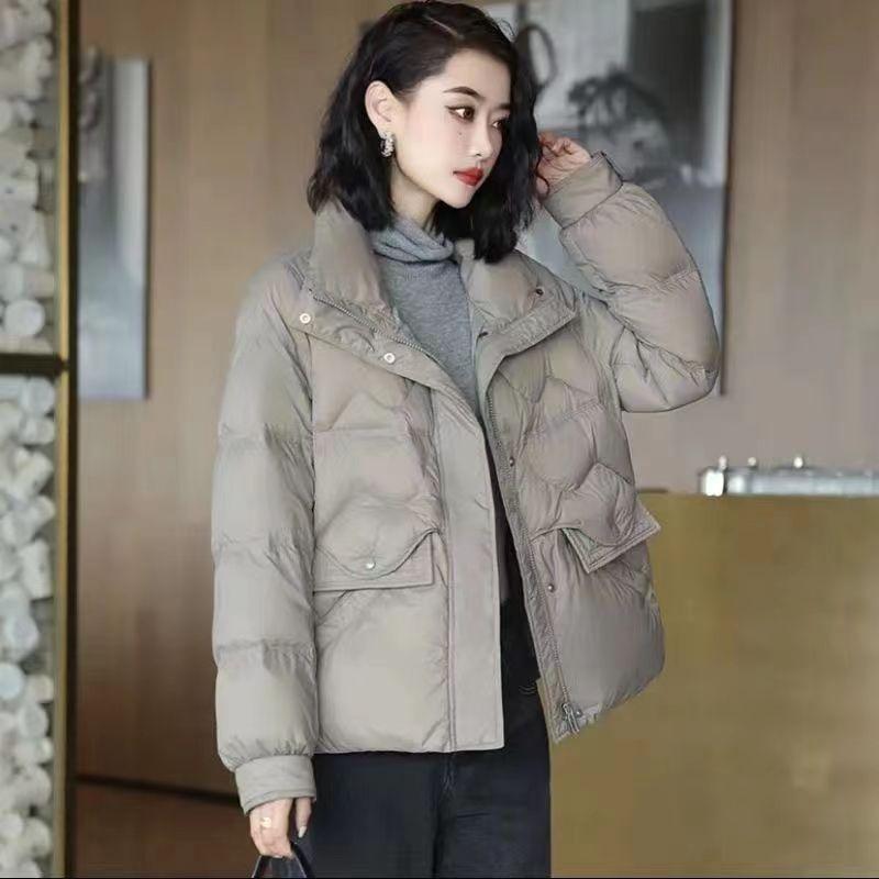 

YYFS Женская мода Повседневная Осень Зима Однотонные принты Длинные рукава Куртки и пальто Пуховики XL темно-коричневого