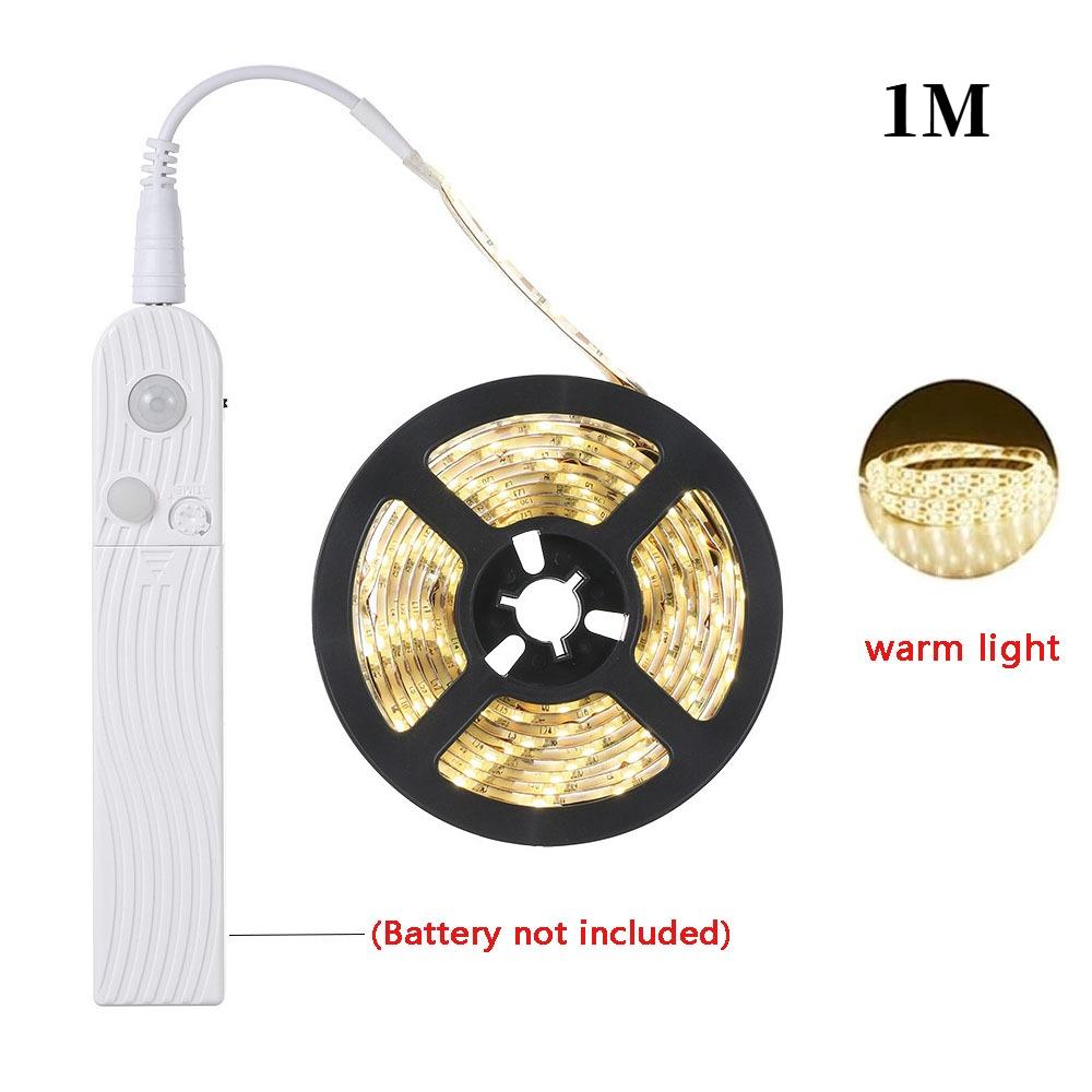 5V 2835 LED Motion Sensor Light Strip Waterproof Cabinet Night Light 1M/2M Tape Light For Indoor Bedroom Wardrobe Stair Lighting