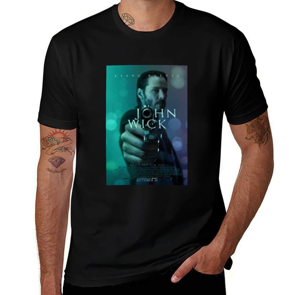John Wick Actionfilm Po T-Shirt Stilvolles Grafisches Kurzarm Top
