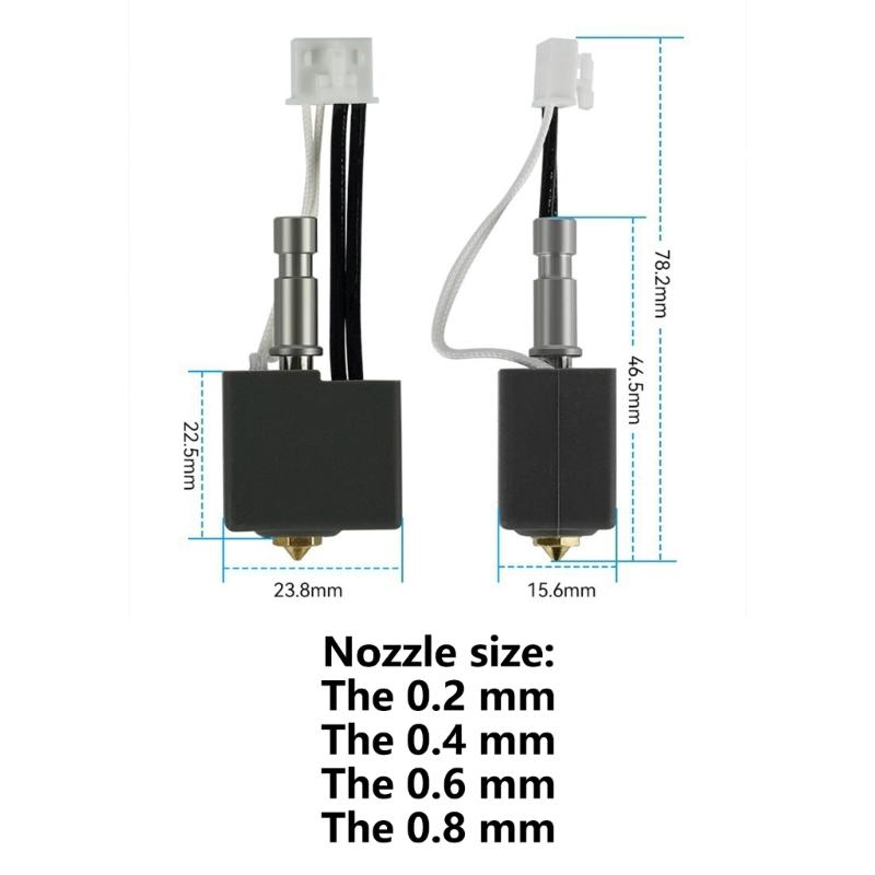 Hotend Kit For S1C 3D Printer Print Head Hot End Brass Hard Steel Nozzle Temperature Heating 3D Printer Extruder