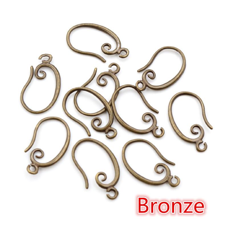 10pcs 19x11mm High Quality Classic 8 Colors Plated Brass French Earring Hooks Wire Settings Base Settings Whole Sale