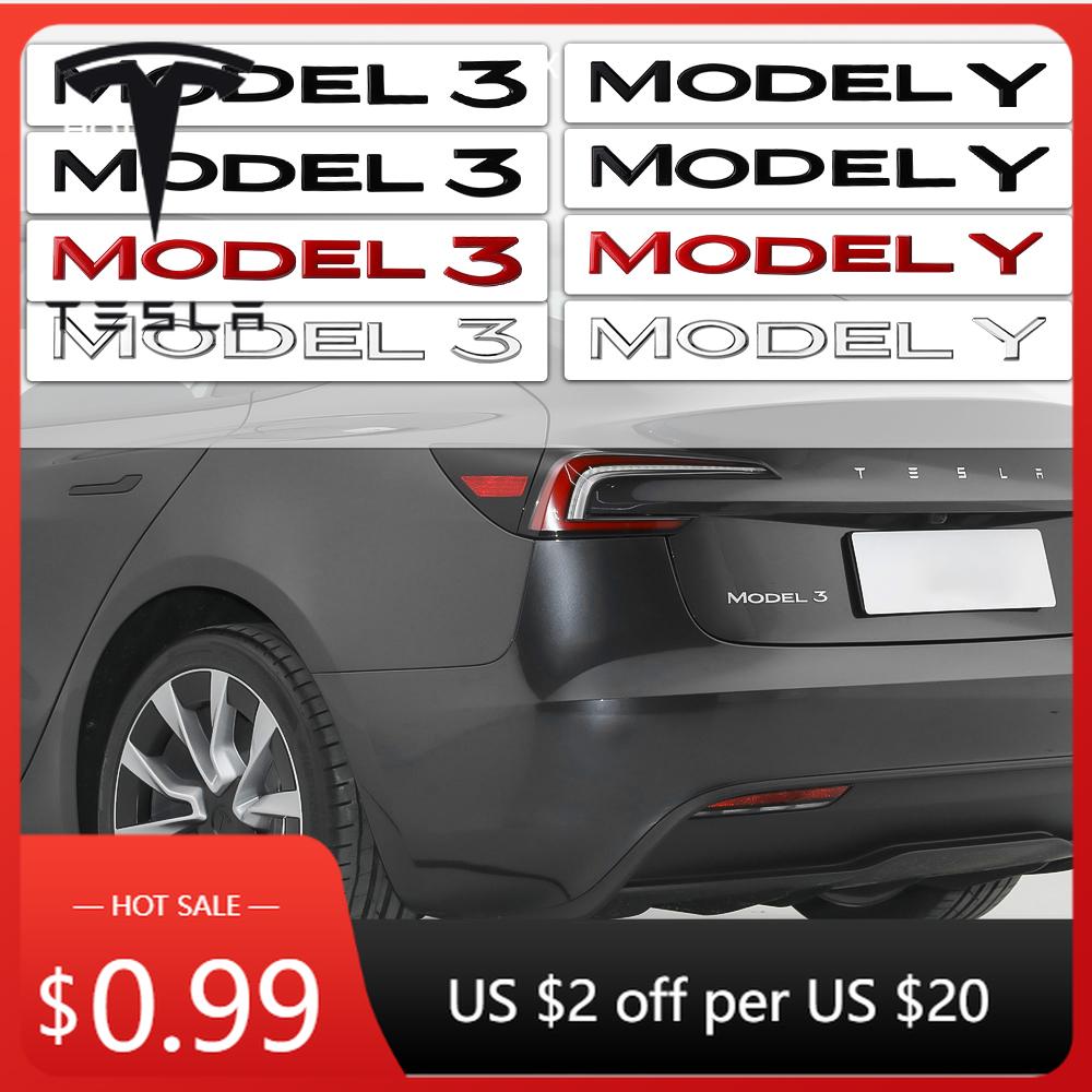 Car Sticker 2025 Hot 1pcs Car Original ABS Letter Logo Rear Tailgate Trunk Emblem Stickers Accessories For Tesla MODEL 3 MODEL Y