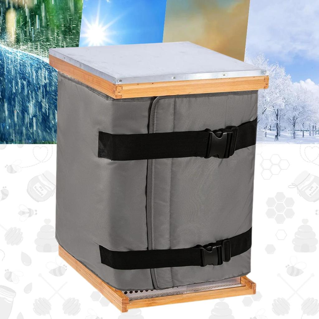 Bee Hive Frame Wrap Windproof Insulated Beehive Box Cover Adjustable Beekeeping Insulation Supplies for Grassland Patio Lawn