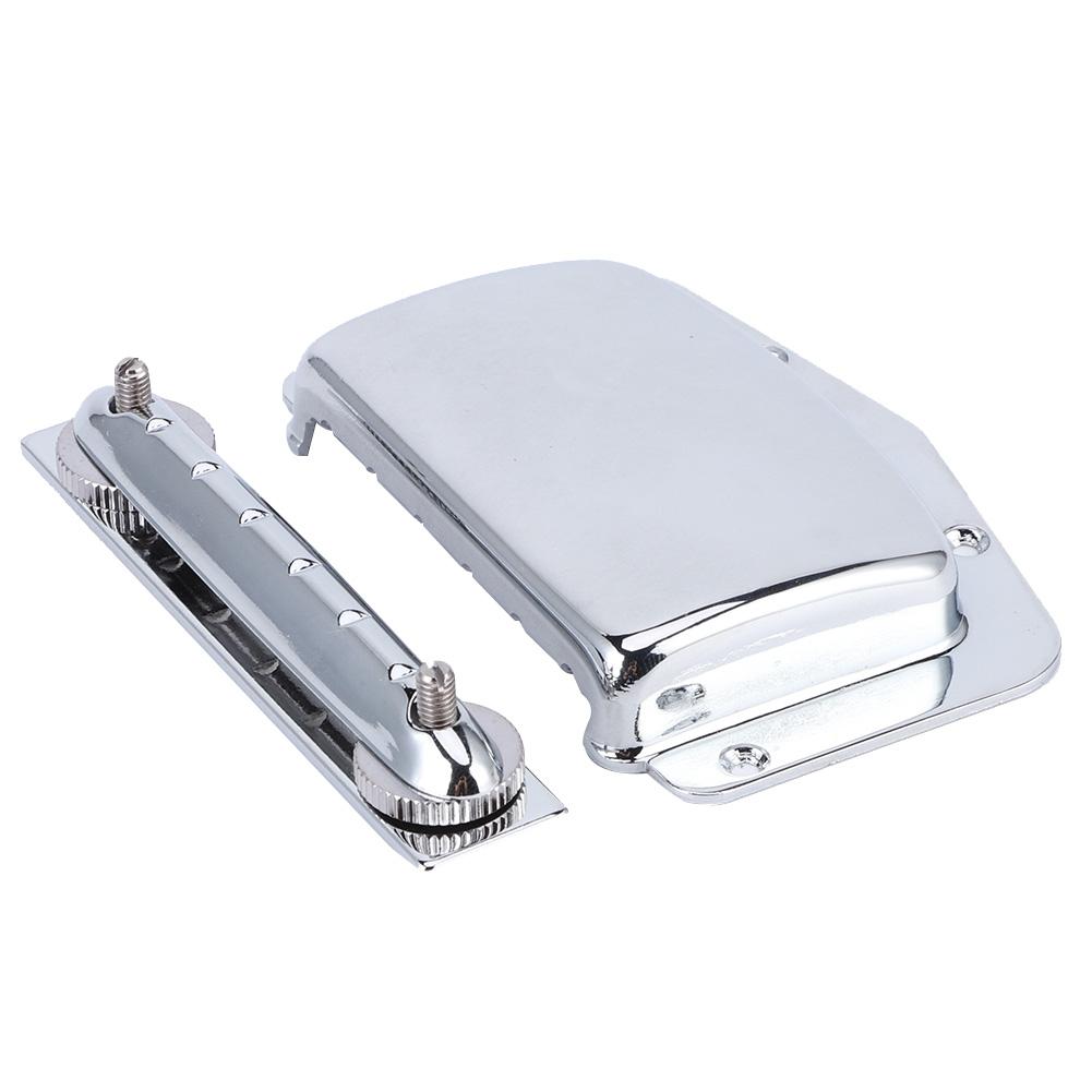 6 String Electric Guitar Adjustable Archtop Tailpiece Bridge Cover Plate AccessorySilver