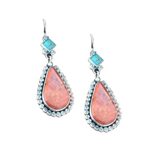 

Женские серьги-крючки из искусственной бирюзы с каплями воды, винтажные ювелирные изделия для вечеринок